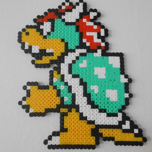 Mario bowser en perles à repasser hama - pixel art - geek art