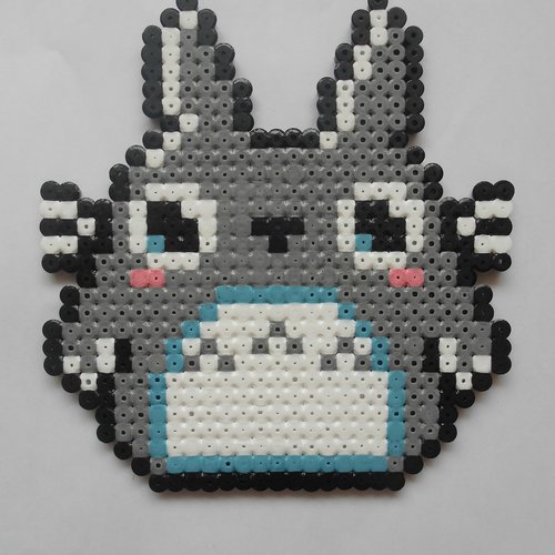 Totoro de miyazaki - pixel art en perles à repasser hama