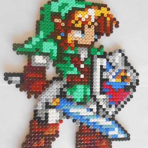 Mario tirelire geek question block en perles à repasser hama - déco rétro  pixel art / geek art - Un grand marché