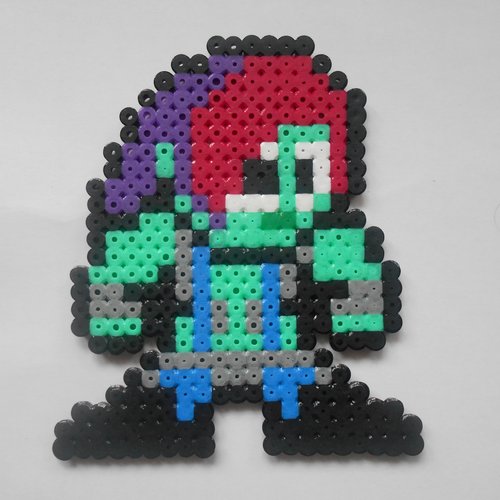 Marvel gamora - gardiens de la galaxie - décoration en perles à repasser hama - pixel / geek art
