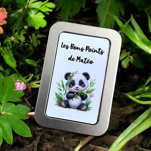 Boîte à bons points école bébé renard lion zèbre panda tigre loup personnalisable