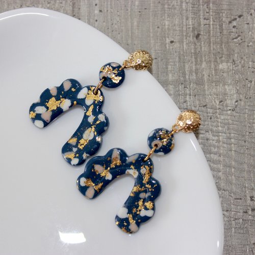 Boucles d'oreilles indigo