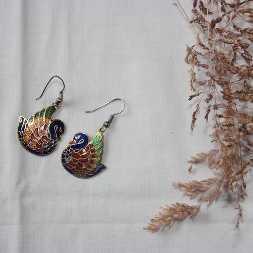 Boucles d'oreilles cygnes