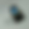 Bague chevalière howlite bleue ovale 14 mm