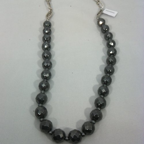 Collier sautoir hématite