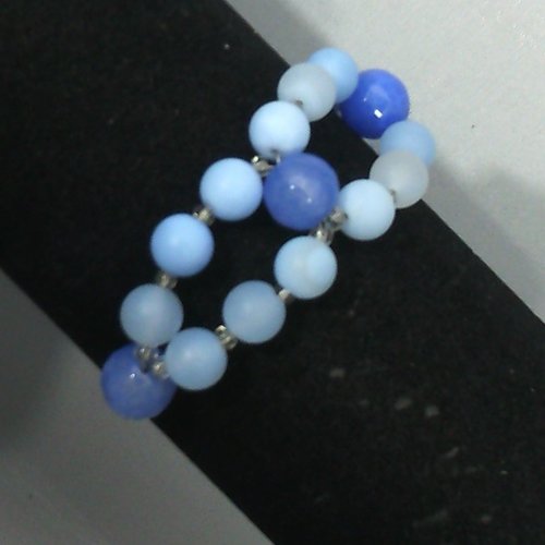 Bracelet agate bleu 2 rangs