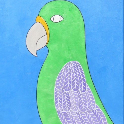 Peinture oiseau acrylique sur toile