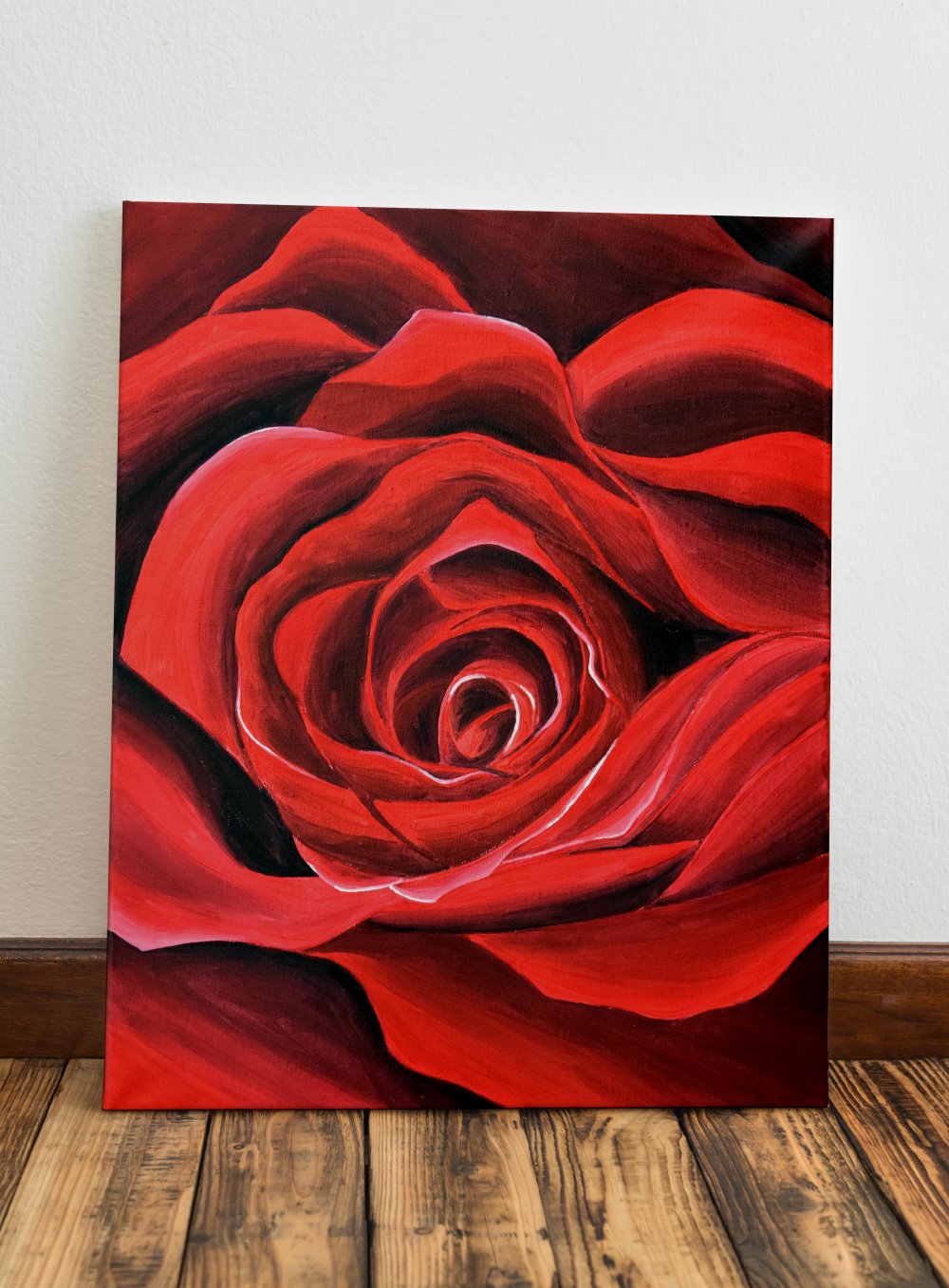Peinture Acrylique Grande Rose Rouge Un Grand Marche