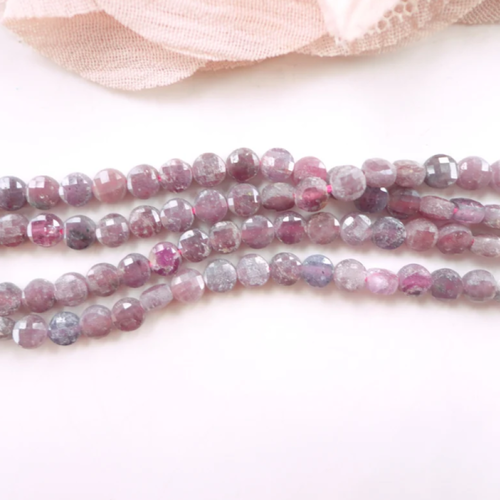 Pierre de rubis naturelle, x 10  perle facette, perle ronde, rubis rose, brésil, pierre, joaillerie