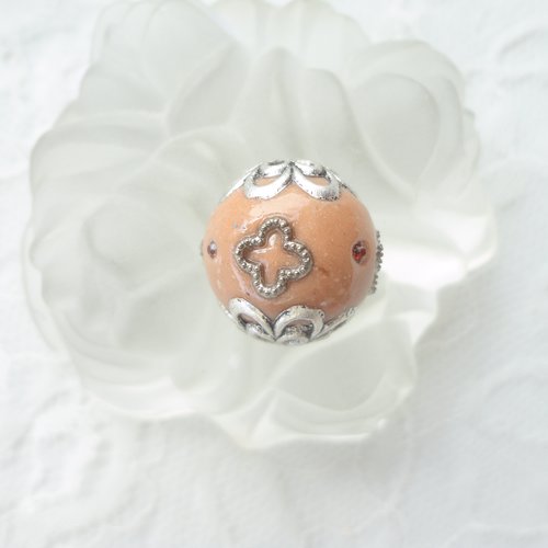 Perle indonésienne ronde, perle ancienne, fait main, ronde, 20 mm, trou 1.2mm, bijoux bouddhiste, diy, création, ethnique