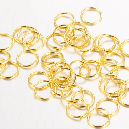 Anneau de jonction, pour bijoux, 8 mm, laiton doré, apprêts dorés, anneau, brisé, rond