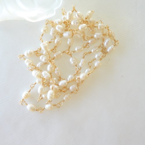 Chaine bijoux perles naturelle, collier de nacre, perle d'eau
