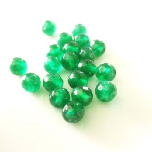 Perle d'émeraude naturelle, perle facette ronde 8mm, pierre verte, émeraude, bojoux, diy, x20