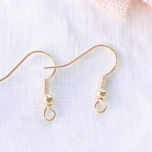 Fermoir oreille doré, plaqué or, 18 kc, création bijoux, boucle d'oreille, apprêts bijoux, base, crochet,