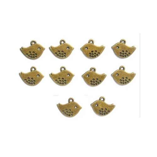 Breloques pendentifs, charm bronze, breloque bronze, oiseaux, bracelet,