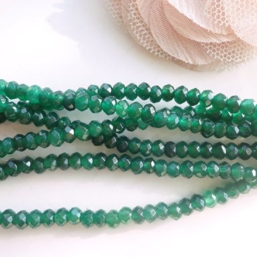 Émeraude facette 4 mm, x 10, pierre verte, pierre naturelle, perle pour jolallier