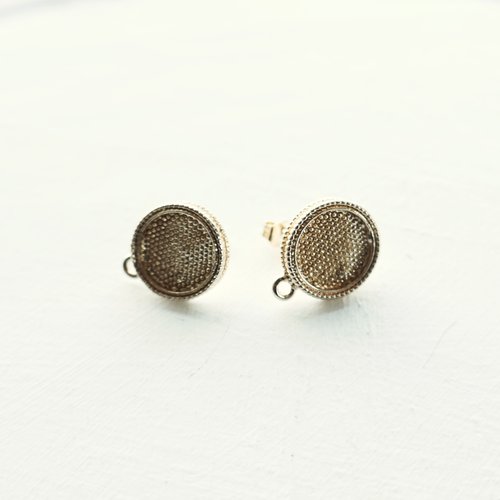 Puce oreille à customiser, clou d'oreille, or clair, boucle, ronde, bijoux, aporêts, diy