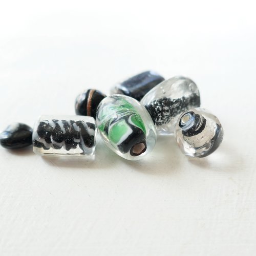 Lot perle en verre, hand made, lampwork, verre filé