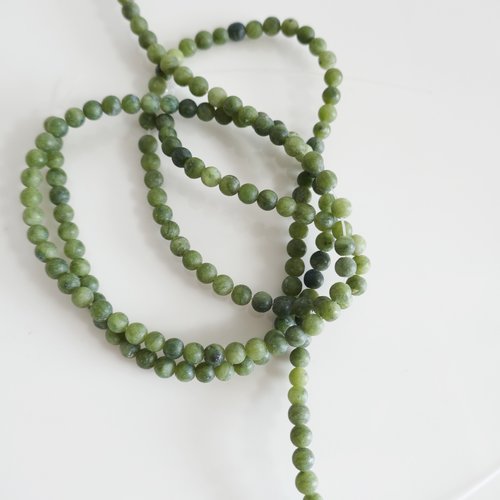 Perle jade verte, pierre mat, dépoli, 3 mm, pierre naturelle vert, bijoux, diy