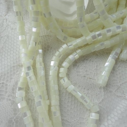 Perle de nacre, perle de coquillage, rondelle, palet, heishi, bijoux surfer, 1 fil 150