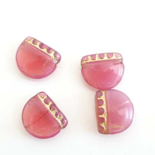 Perles verre tchèque, rose opale or, verre de bohême, république tchèque, loisirs , créatifs, bijoux