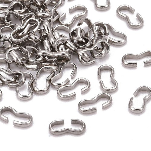 Connecteur argent acier inoxydable, anneau de liaison,apprêts,  bijoux, diy