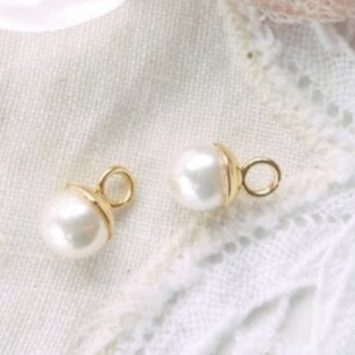 Perles  de culture , pendentif nacre , perle nacrée ronde, charm bijoux, breloques,