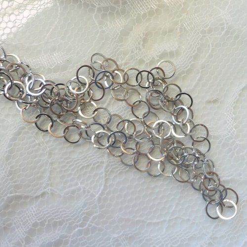 Chaîne acier argent, apprêts bijoux acier, appêts bijoux argent, chaine, maille ronde,
