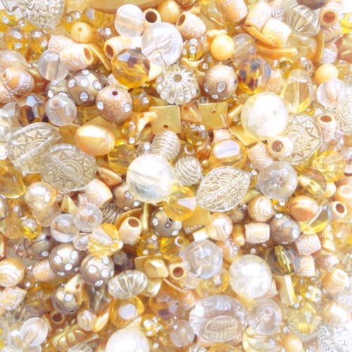 Perle résine or, perles lot mixte, matériel fabrication bijoux, diy, bijouteriex50