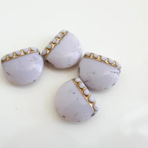 Perles verre tchèque, demi lune, perle verre de bohème, république, tchèque,