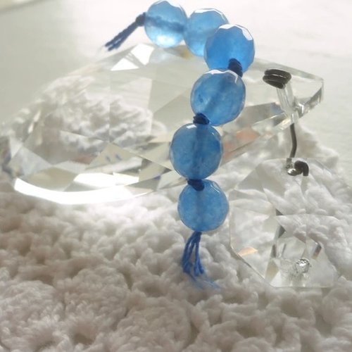 Perle pierre bleu, saphir naturel, saphir naturel, beryl facette, 8 mm,