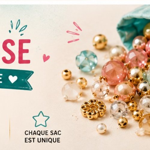 Mini sac surprise-  perle et apprêts- découvertes créatives à petit prix