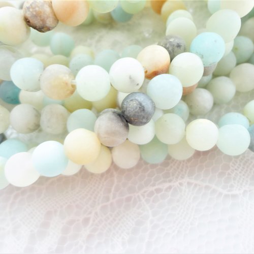 Perle d'amasonite ronde 6 mm, pierre naturelle, amazonite naturelle, bijoux, ethnique, ésotérique