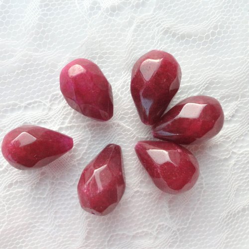 Rubis naturel facette, rouge grenat, x1, corindon rouge, pierre précieuse, 22 mm, bijoux, collier, matérile,  créatif