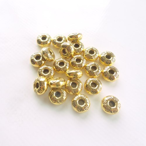 Perle métal fleur dorée, perle spacer, entretoise fleur, intercalaire , apprêts bijoux, apprêts dorés,; x20