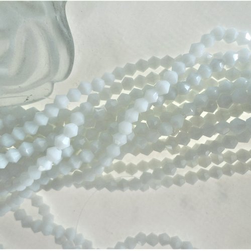 Perle verre toupie, perle verre blanc opaque, bi cône, intercalaire, pour bijoux, diy, x 92,