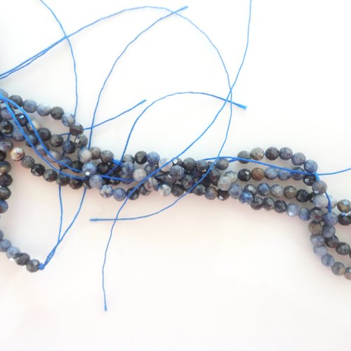 Sapphir naturel, perle rondelle facette, sapphir bleu, 1 brin 120 perles, pierre précieuse, bleu