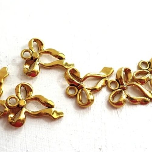 Perle noeud doré, charme bijoux, x6, apprêts, perle, diy,