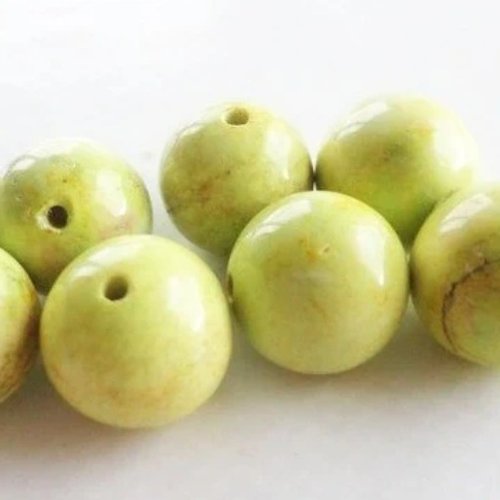 Pierre ronde  howlite naturelle; 12 mm pierre verte eau, bijoux mala,