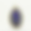 Cabochon ovale verre 13x18mm violet + pendentif bronze