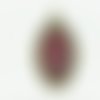 Cabochon ovale verre 13x18mm rouge + pendentif bronze