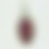 Cabochon ovale verre 13x18mm rouge + pendentif argenté avec strass