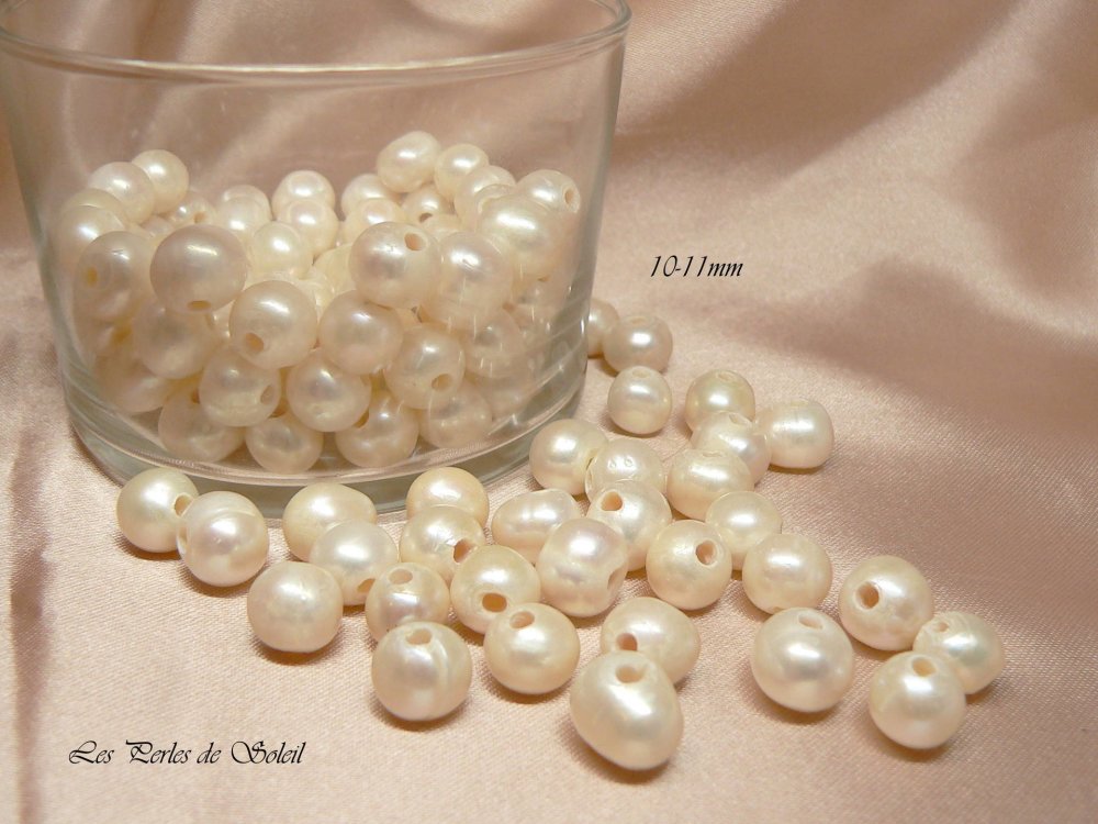 Perles bois assortiment blanches 10 MM - Perles pour bijoux