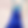 2 grands pompons avec coupelle en corde couleur bleu roy 12 cm 