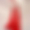 2 grands pompons avec coupelle en corde couleur rouge 12 cm 