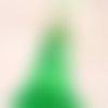 2 grands pompons avec coupelle en corde couleur verte 12 cm 