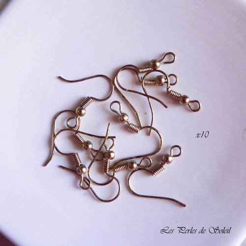 20 crochets boucles d'oreille avec petite perle en metal en fil bronze 18mm 