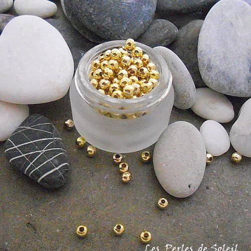 100 perles intercalaires en metal diam 4mm dorées 
