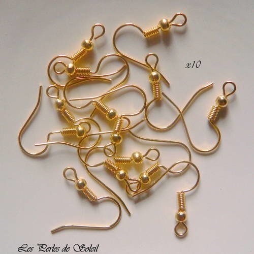 20 crochets boucles d'oreille avec petite perle en metal en fil doré 18mm 