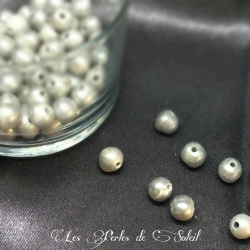 10 veritables perles de culture d'eau douce nacrées grises dim  9-10mm 